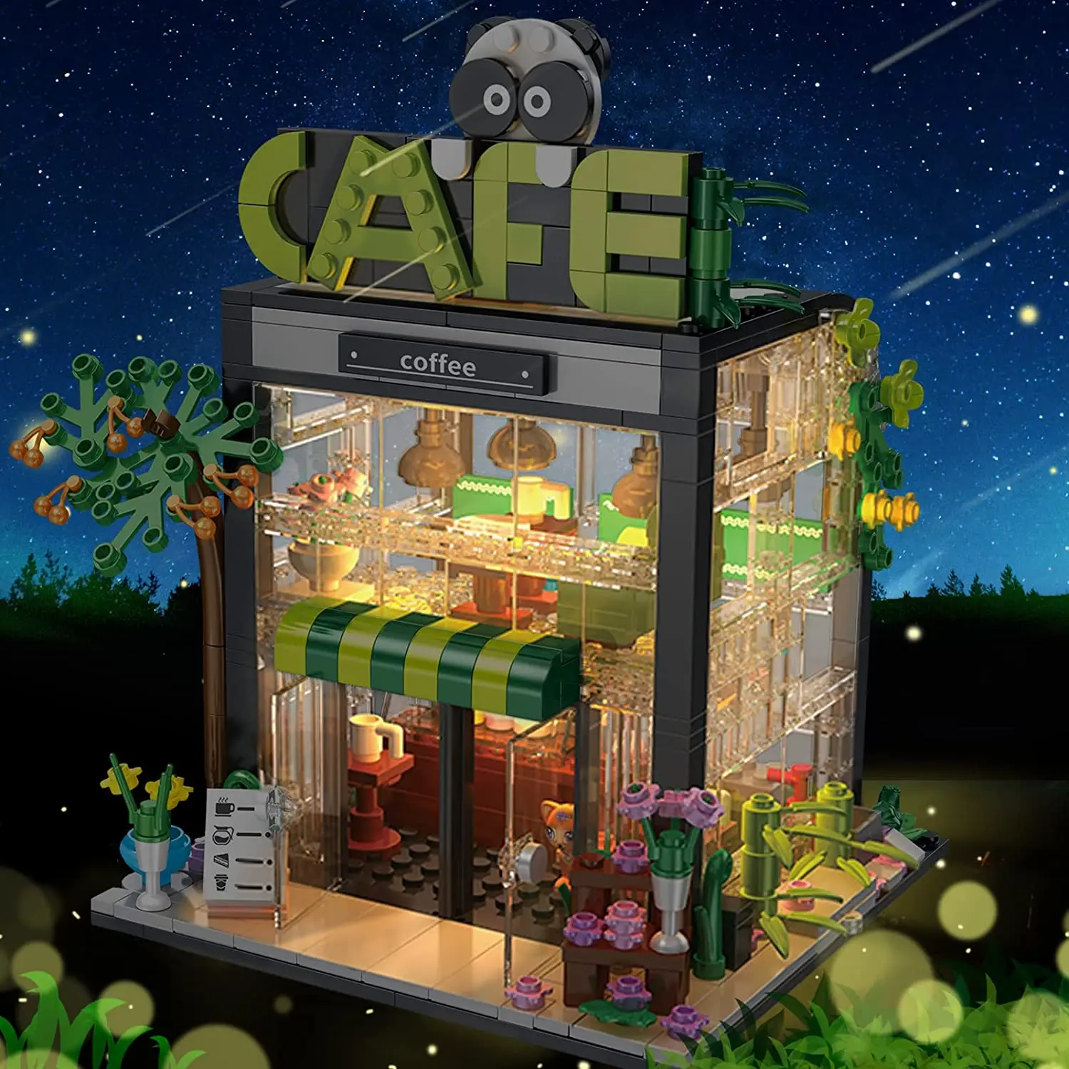 Kids Toys Store - ビルディングブロッククリエイティブフラワーブーケストアハウスモデルシティビューコーヒーショップモデルパズルレンガ子供のおもちゃ子供のためのギフト