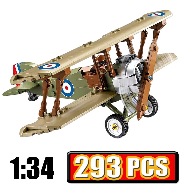Kids Toys Uk - 第一次世界大戦イギリス軍F.1複葉機ソプウィッチ・キャメル戦闘機クラシックモデル組み立てブロック戦争空軍航空機ブリック子供向けおもちゃギフト