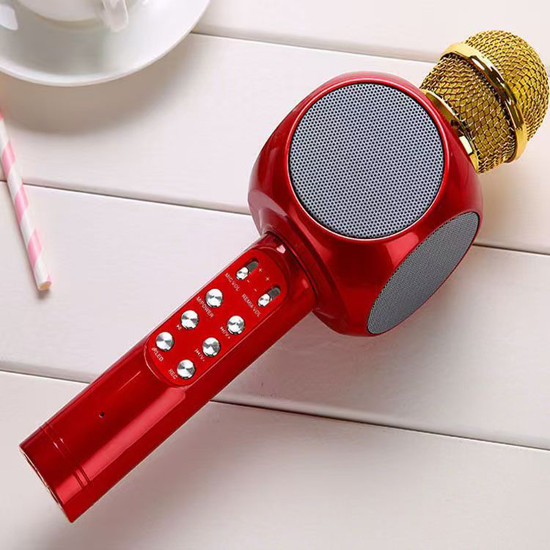 Kids Microphone Karaoke - WS1816 ワイヤレス子供カラオケマイク子供マイク Bluetooth ベビーマイク LED ライト付きポータブルマイクスピーカー