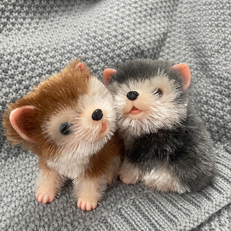 Kids Toys Dog - 5インチの全身シリコン製のかわいいミニ動物犬人形、リアルな新生児の赤ちゃん犬のおもちゃ、子供へのプレゼント