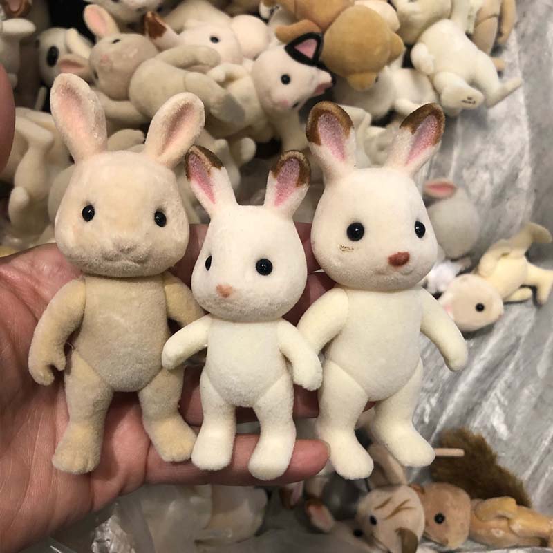 Kids Toys Dog - 子供のための森の家族の動物の置物,ブロックされたシャギーの置物,ウサギのクマの犬のモデル,工場欠陥,1個