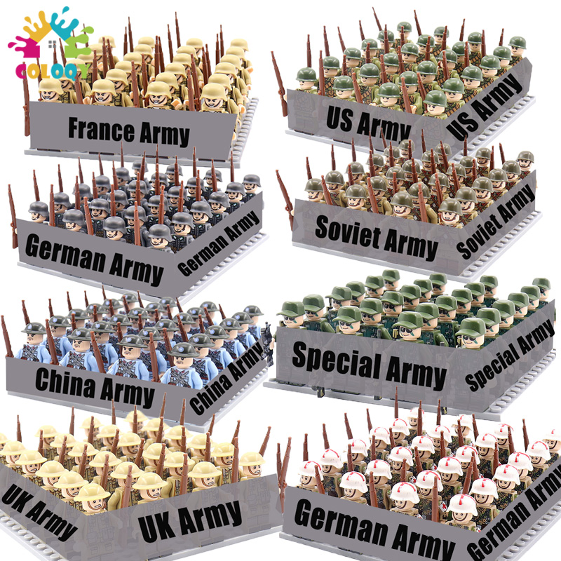 Kids Toys Uk - 子供向けおもちゃ 第二次世界大戦 24個セット 軍隊 ビルディングブロック 米国