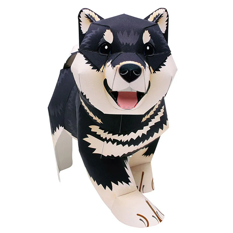 Kids Toys Dog - 柴犬-手作りの折り紙,3Dミニペーパーモデル,ペーパークラフト動物,子供と大人のためのクラフトおもちゃ,QD-002