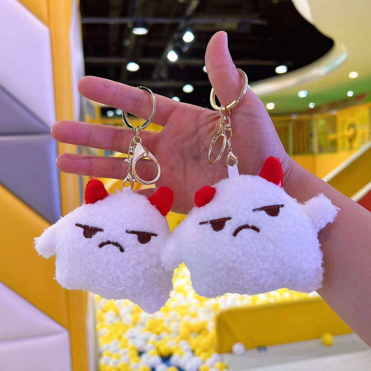 Kids Quirky Toys - かわいい個性的な子牛のぬいぐるみキーホルダー、牛の形をしたぬいぐるみペンダントアクセサリー、バッグの飾り、車のキーチャーム、子供用ぬいぐるみギフト