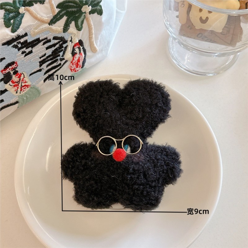 Kids Quirky Toys - かわいいぬいぐるみバニーキーホルダー、個性的なメガネをかけた太耳ウサギの女の子バッグチャーム、飾り人形、漫画のぬいぐるみペンダント、子供のおもちゃ