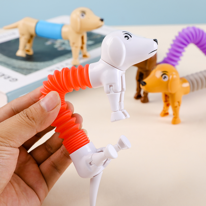 Kids Toys Dog - 子供と大人のためのスプリングチューブ,感覚玩具,抗ストレス,誕生日プレゼント