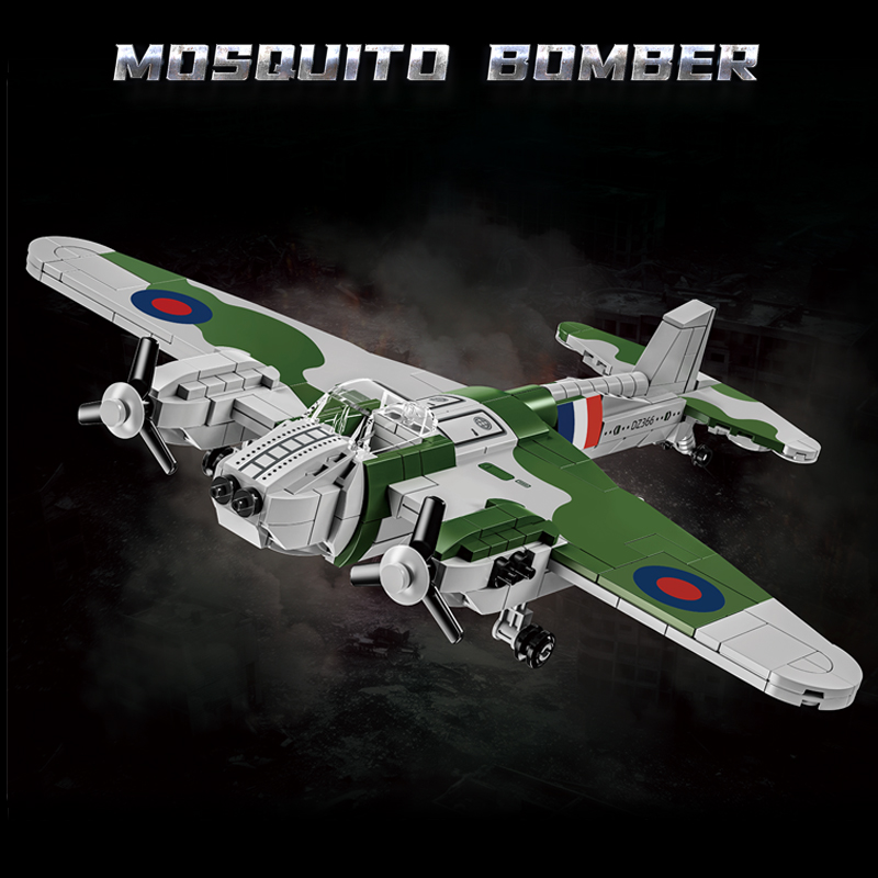 Kids Toys Uk - 英国軍 WW2 デハビランド蚊航空戦闘機ビルディングブロック軽戦闘爆撃機ハイテクレンガセット子供のおもちゃキット