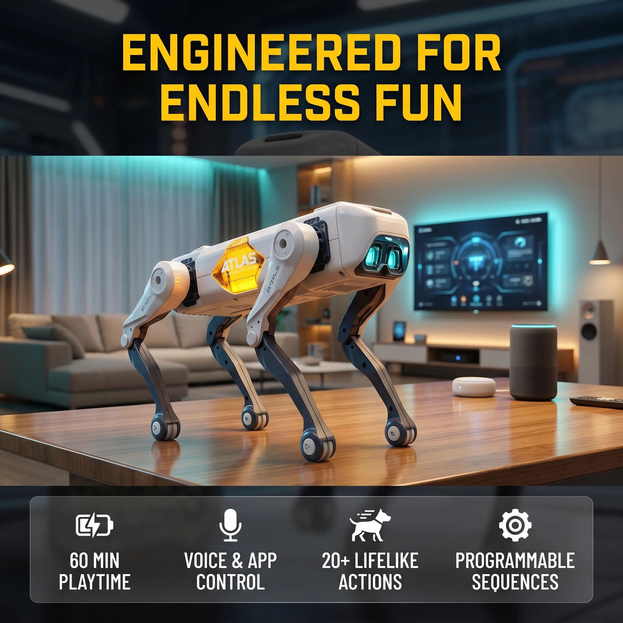 Kids Toys Dog - AIスマートロボット犬、音声＆アプリ制御、プログラミング、ダンス、歌、1200mAhバッテリー搭載、子供向けギフト＆コンパニオン