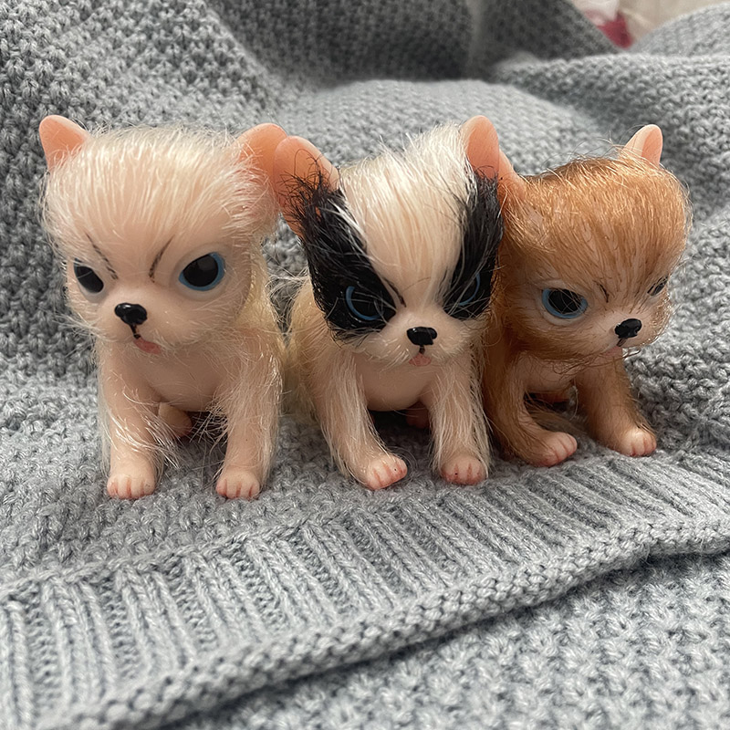 Kids Toys Dog - 5インチのフルボディシリコン製のかわいいミニチュア動物チワワ犬の人形、リアルな新生児の赤ちゃん犬のおもちゃ、子供へのプレゼント