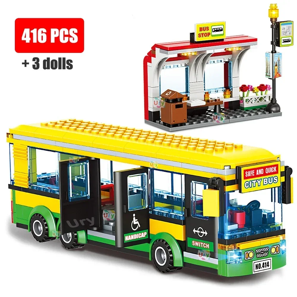 バスシティ英国ロンドン黄色旅客スクールバス駅ビルディングブロ - Kids Toys Uk のレビューと価格