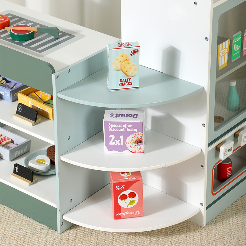 子供用木製食料品店プレイセット、子供用プレイストア木製スーパ - Kids Toys Store のレビューと価格
