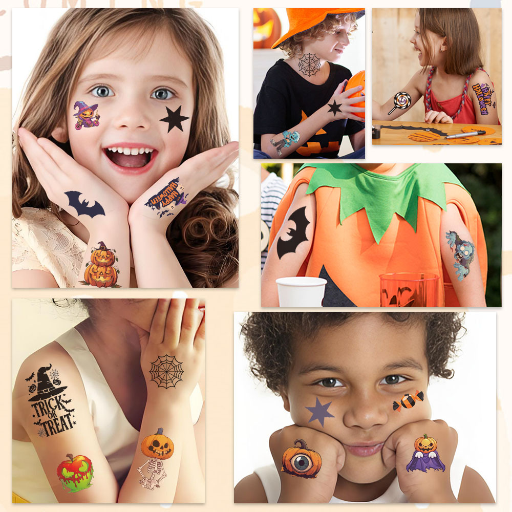 ハロウィン一時的なタトゥー - 10枚入りフェイクボディステ - Kids Toys Under $10 のレビューと価格