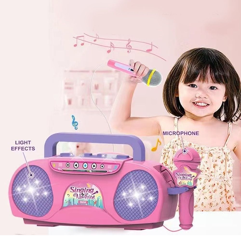 子供カラオケ歌うマシンマイク付きポータブル楽器ライト教育玩具 - Kids Microphone Karaoke のレビューと価格