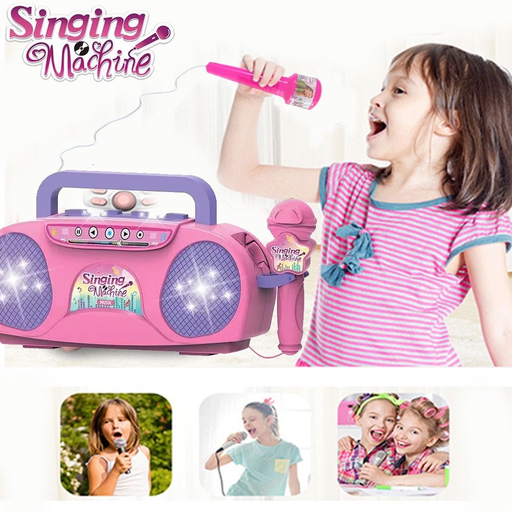 子供カラオケ歌うマシンマイク付きポータブル楽器ライト教育玩具 - Kids Microphone Karaoke のレビューと価格