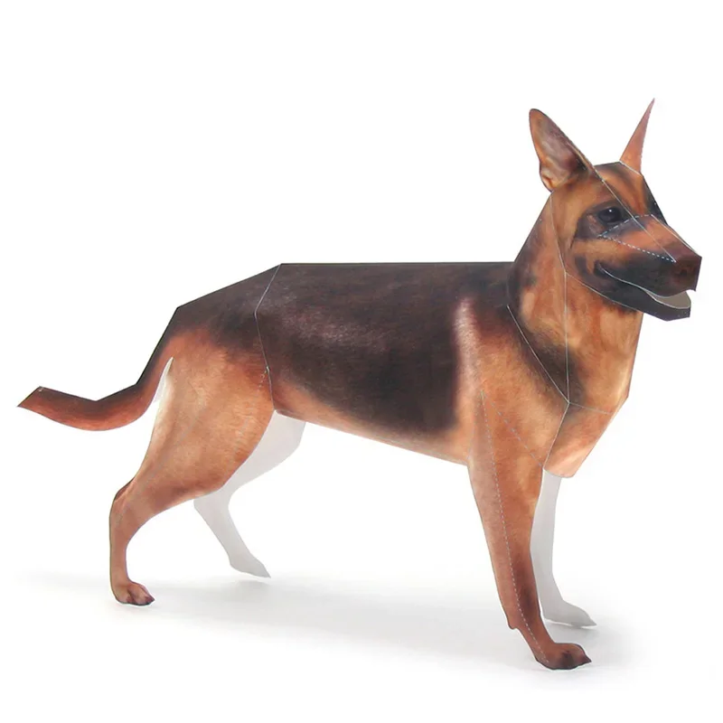 ジャーマンシェパード犬折り紙アートペット紙モデルリアルな動物 - Kids Toys Dog のレビューと価格