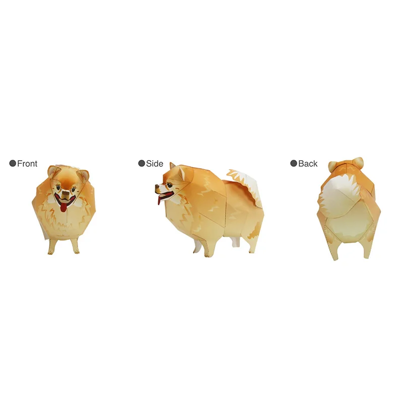 子供と大人のためのミニ3Dペーパークラフト,ポメラニアン犬, - Kids Toys Dog のレビューと価格