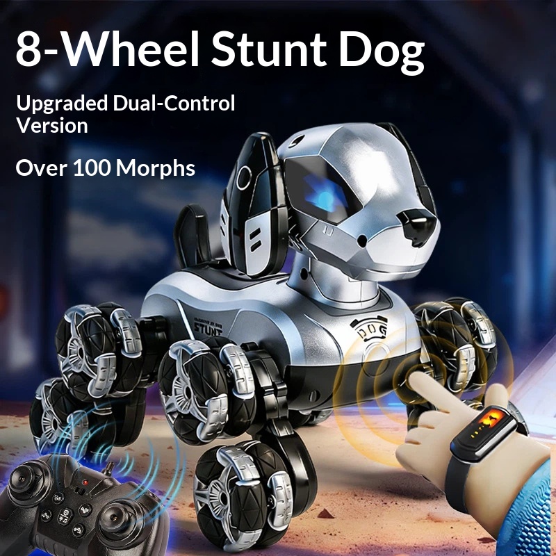 新型RCスタントロボット犬 8輪電動おもちゃ車 ジェスチャー - Kids Toys Dog のレビューと価格