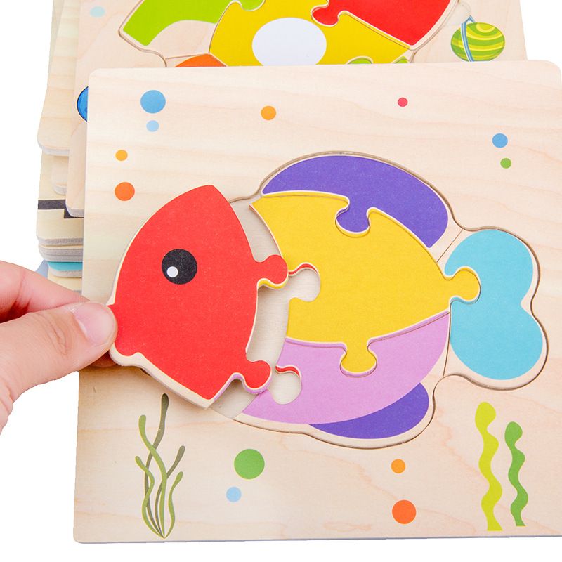 赤ちゃん漫画木製パズル動物車の認知 3D ジグソー木のおもち - Kids Toys Store のレビューと価格