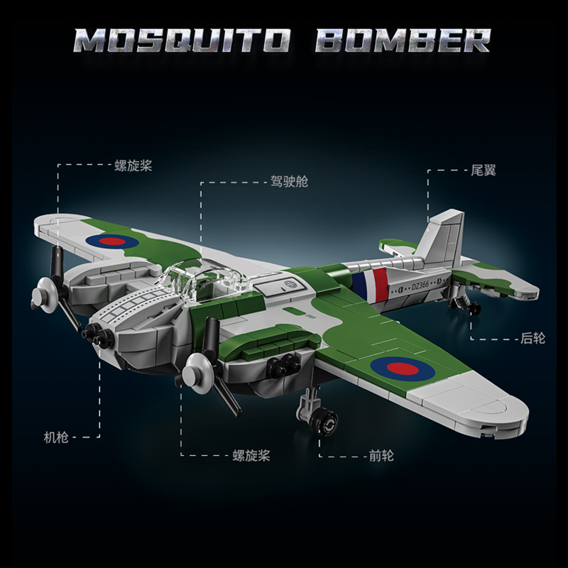英国軍 WW2 デハビランド蚊航空戦闘機ビルディングブロック - Kids Toys Uk のレビューと価格