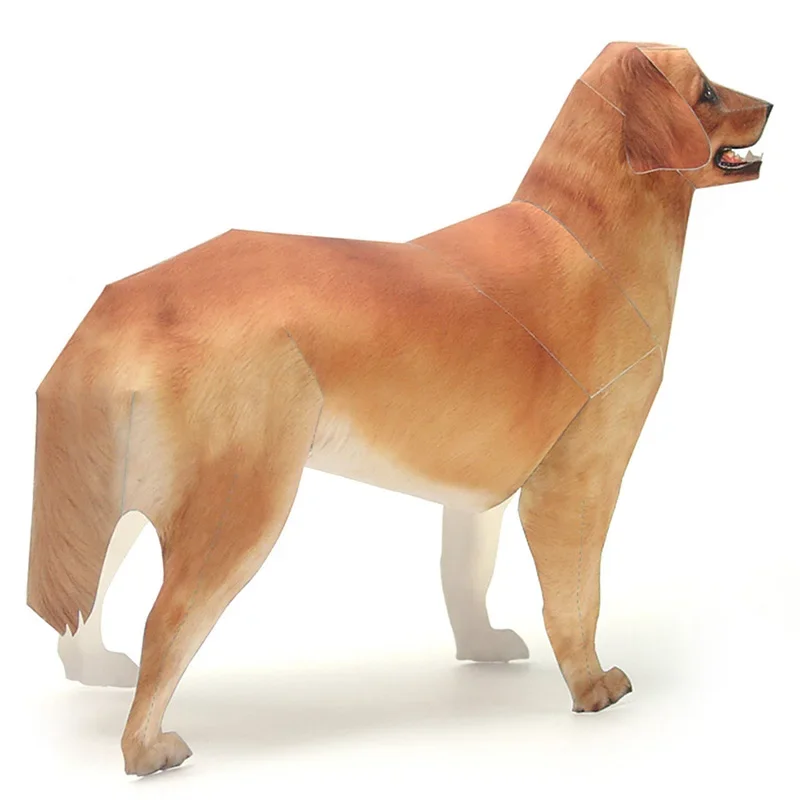 ゴールデンレトリバー犬紙モデルリアルな動物ミニ折り紙アートか - Kids Toys Dog のレビューと価格