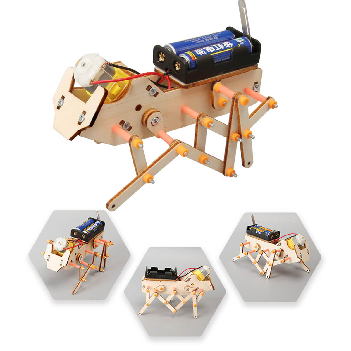 学生DIYテクノロジー小型製作クラフト手作り材料セット六脚ロ - Kids Toys Dog のレビューと価格
