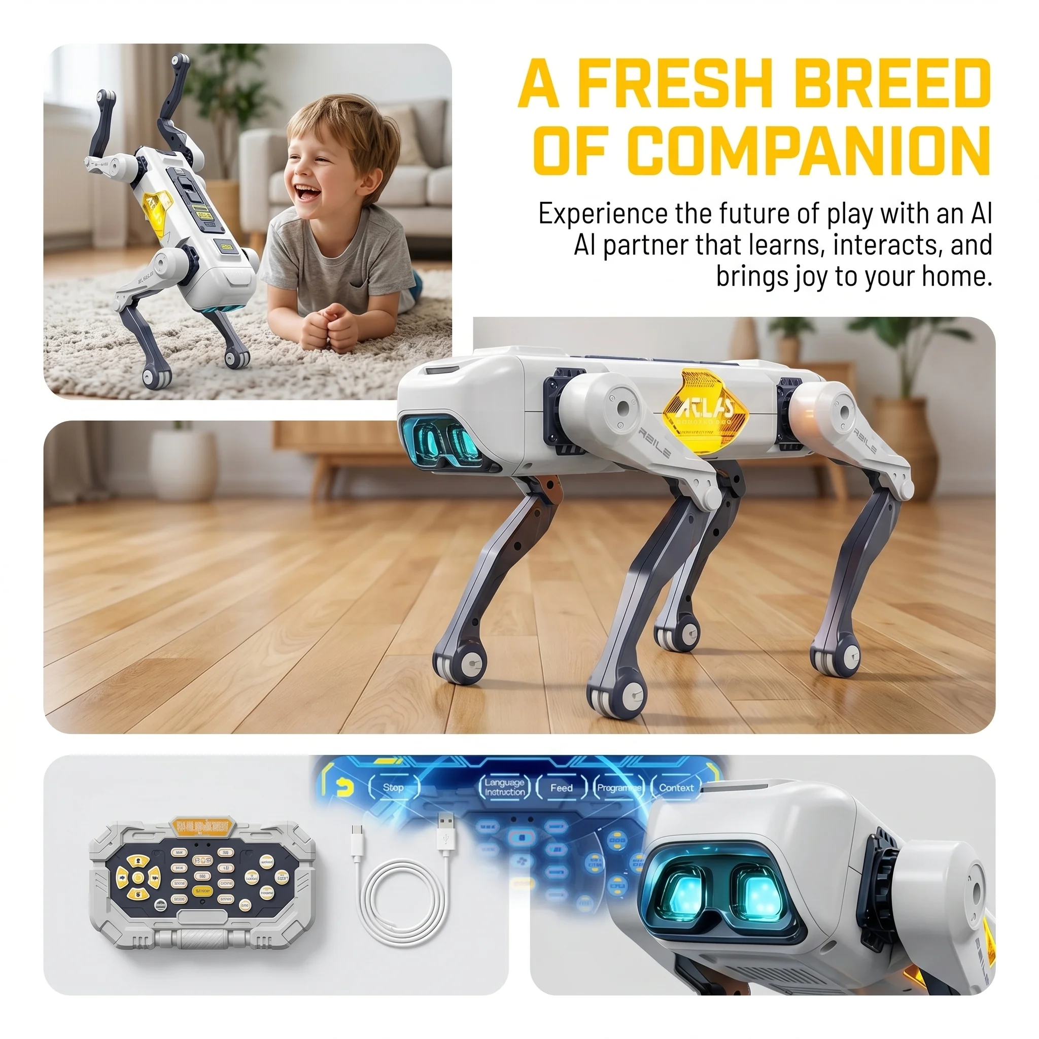 AIスマートロボット犬、音声＆アプリ制御、プログラミング、ダ - Kids Toys Dog のレビューと価格