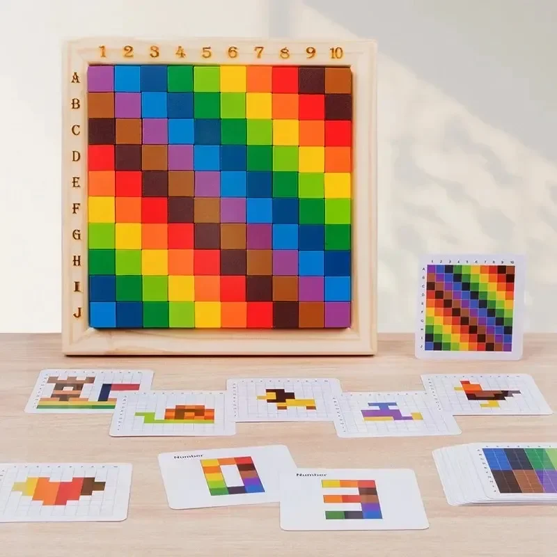 モンテッソーリカラーカウントビルディングブロック木製10*1 - Kids Toys Under $10 のレビューと価格