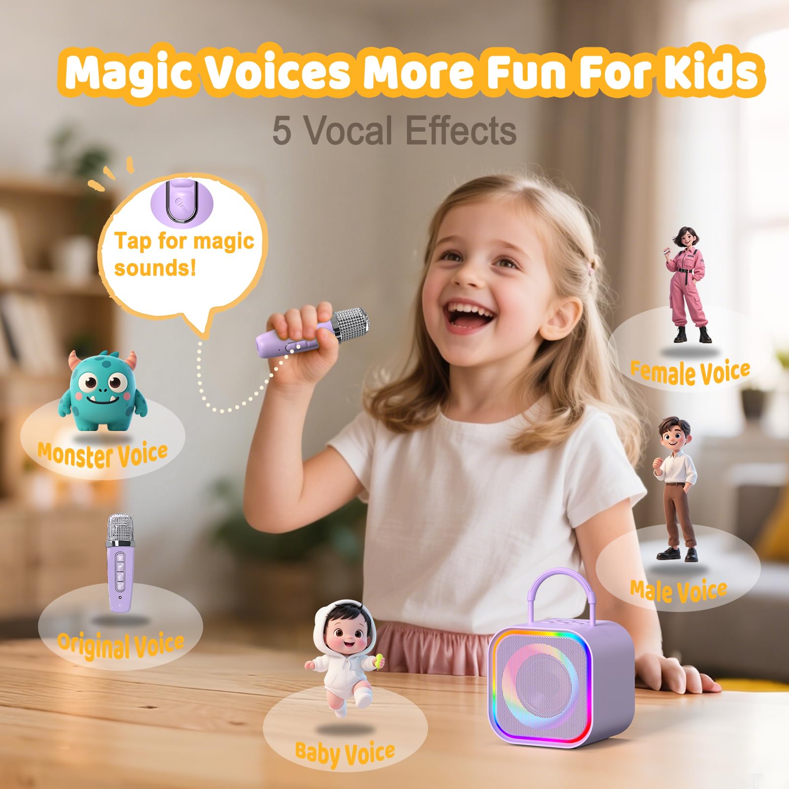 ハオムレン ミニカラオケマシン 子供用 女の子向け ポータブ - Kids Microphone Karaoke のレビューと価格